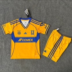 Kid Size mexico Tigres UANL 2025/26 home football shirt shorts set