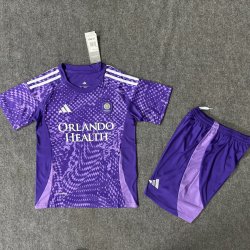 Kid Size Orlando City SC 2025/26 home football shirt shorts set