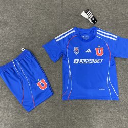Kid Size Club Universidad de Chile 2025/26 home football shirt shorts set