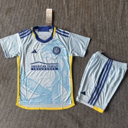 Kid Size Atalanta Bergamasca Calcio S.p.a. 2024/25 away football shirt shorts set