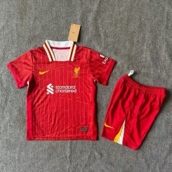 Kid Size Liverpool Football Club 2024/25 home football shirt shorts set