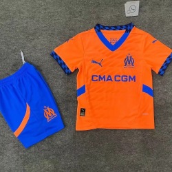 Kid Size Olympique de Marseille 2024/25 away football shirt shorts set