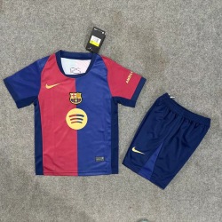 Kid Size FC Barcelona 2024/25 home football shirt shorts set