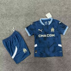 Kid Size Olympique de Marseille 2024/25 away football shirt shorts set