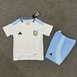 Kid Size Aston Villa F.C. 2024/25 away football shirt shorts set