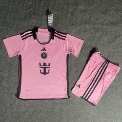Kid Size Inter Miami CF 2024/25 home football shirt shorts set