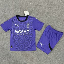 Kid Size Al-Hilal Saudi Football Club 2024/25 away football shirt shorts set
