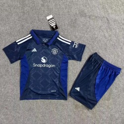 Kid Size Manchester United F.C. 2024/25 AWAY football shirt shorts set