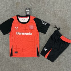Kid Size Bayer 04 Leverkusen 2024/25 home football shirt shorts set