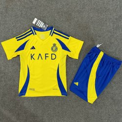 Kid Size Al-Nassr FC 2024/25 home football shirt shorts set