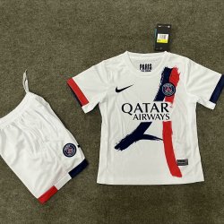Kid Size Paris Saint-Germain F.C. 2024/25 away football shirt shorts set