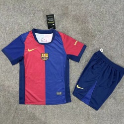 Kid Size FC Barcelona 2024/25 home football shirt shorts set