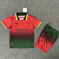 Kid Size A.C. Milan 2024/25 away football shirt shorts set