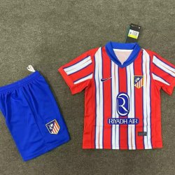 Kid Size Club Atlético de Madrid 2024/25 home football shirt shorts set