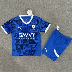 Kid Size Al-Hilal Saudi Football Club 2024/25 home football shirt shorts set