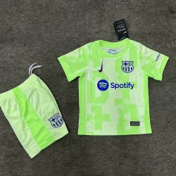 Kid Size FC Barcelona 2024/25 away football shirt shorts set