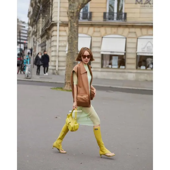 Nappa Leather Pocket Bag  Yellow