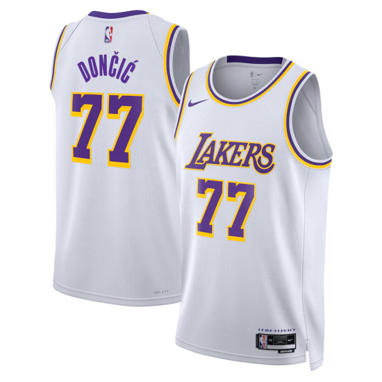 Los Angeles Lakers Luka Dončić #77 Nike Association Edition Swingman White Jersey