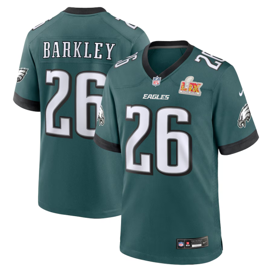 2025 Saquon Barkley #26 Philadelphia Eagles Nike Super Bowl LIX Stitched Jersey Midnight Green 2025 Saquon Barkley #26 Philadelphia Eagles Nike Super Bowl LIX Stitched Jersey Midnight Green