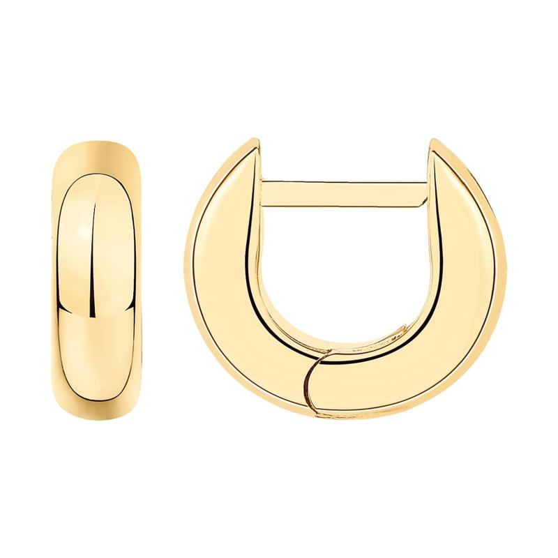 PAVOI 14K Gold Plated 925 Sterling Silver Post Ultra Thick Huggie Earring | Women's Mini Hoop Earrings | Gold Plated Small Hoops