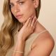 PAVOI 14K Gold Chain Earrings for Women | Double Piercing Dangle Chain Huggie Hoop Earrings | Cubic Zirconia Pearl Stud Ear Cuff Earrings for Women