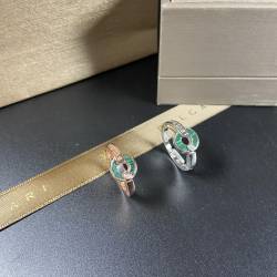 BVLGARI malachite hoop button ring