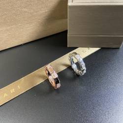 BVLGARI Wide Pure Diamond Snake Ring