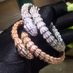 Bvlgari Bracelet Snake Bone Flower Diamond Couple Bracelet