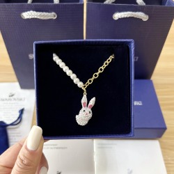 Swarovski Chinese Zodiac necklace Rabbit, Multicolored, Gold-tone plated