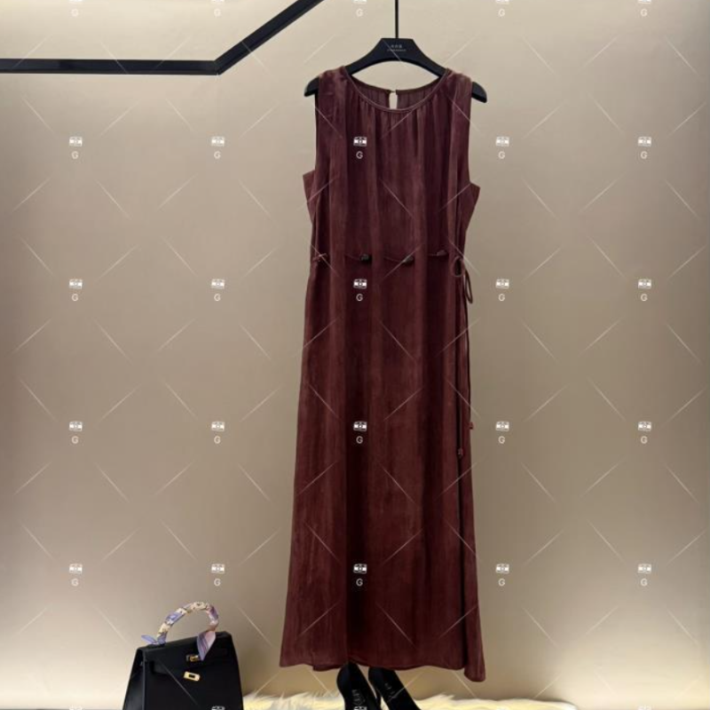 Summer new retro, fashionable and versatile printed sleeveless dress H-882